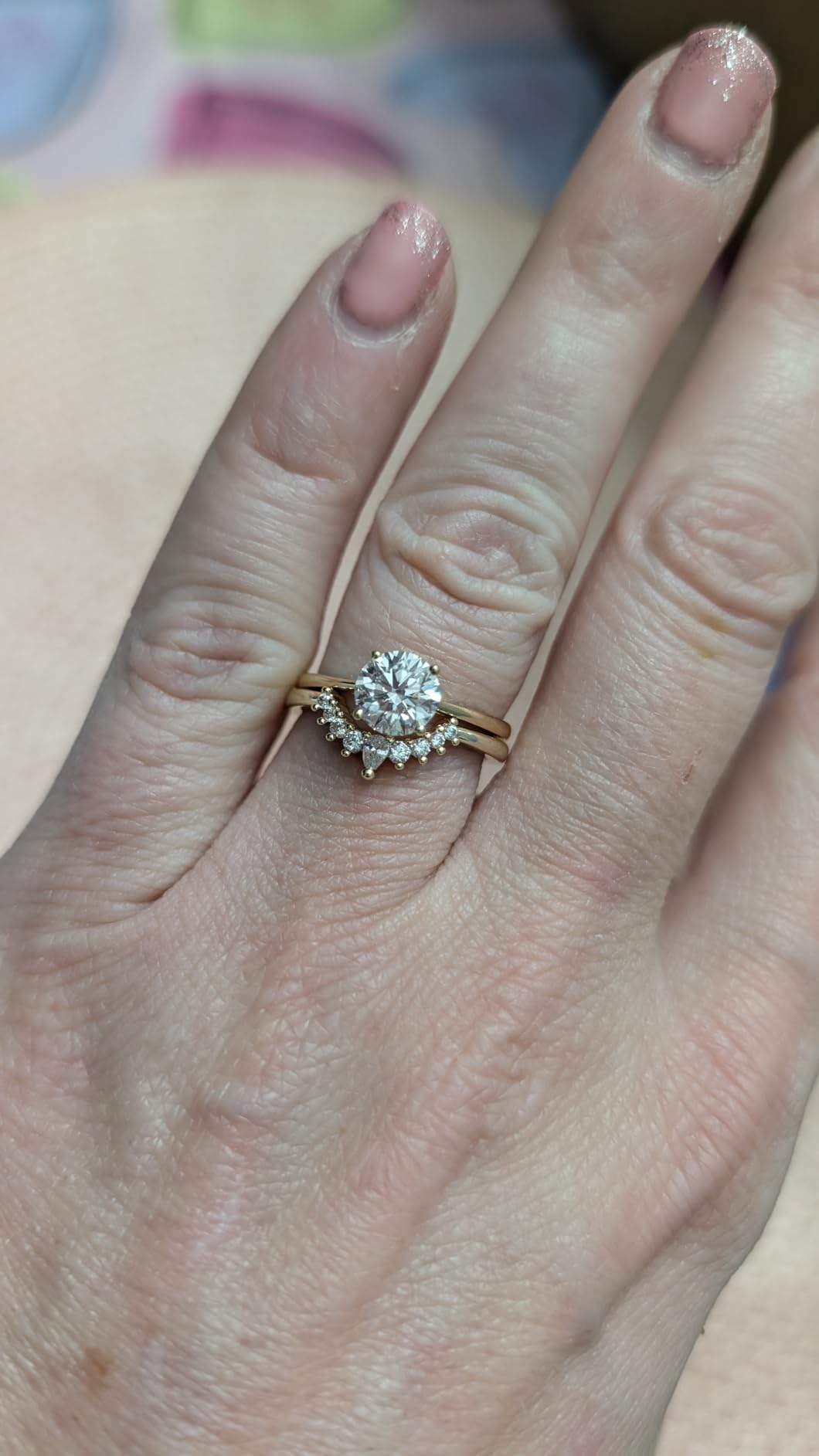 IGI Certified LAB Grown Diamond Engagement Rings in 14K Yellow Gold | 0.5 to 3 Carat, D E F Color, VVS1-VS1 Clarity, 4 Prong, Round Cut, Solitaire, Anniversary Wedding Promise Rings for Her customer photo 2