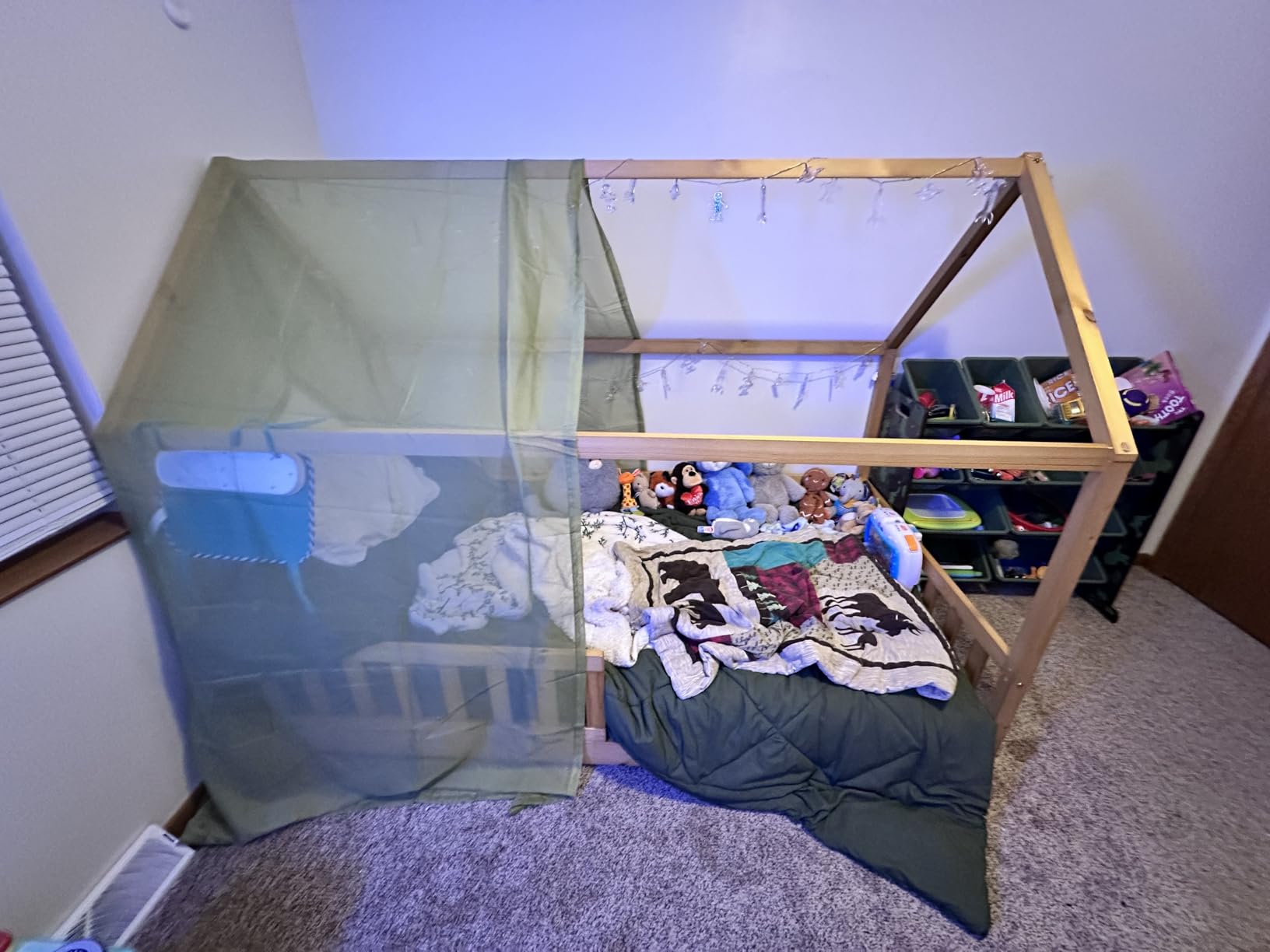 Jocisland Twin Size House Bed for Kids, Natural Wood customer photo 2