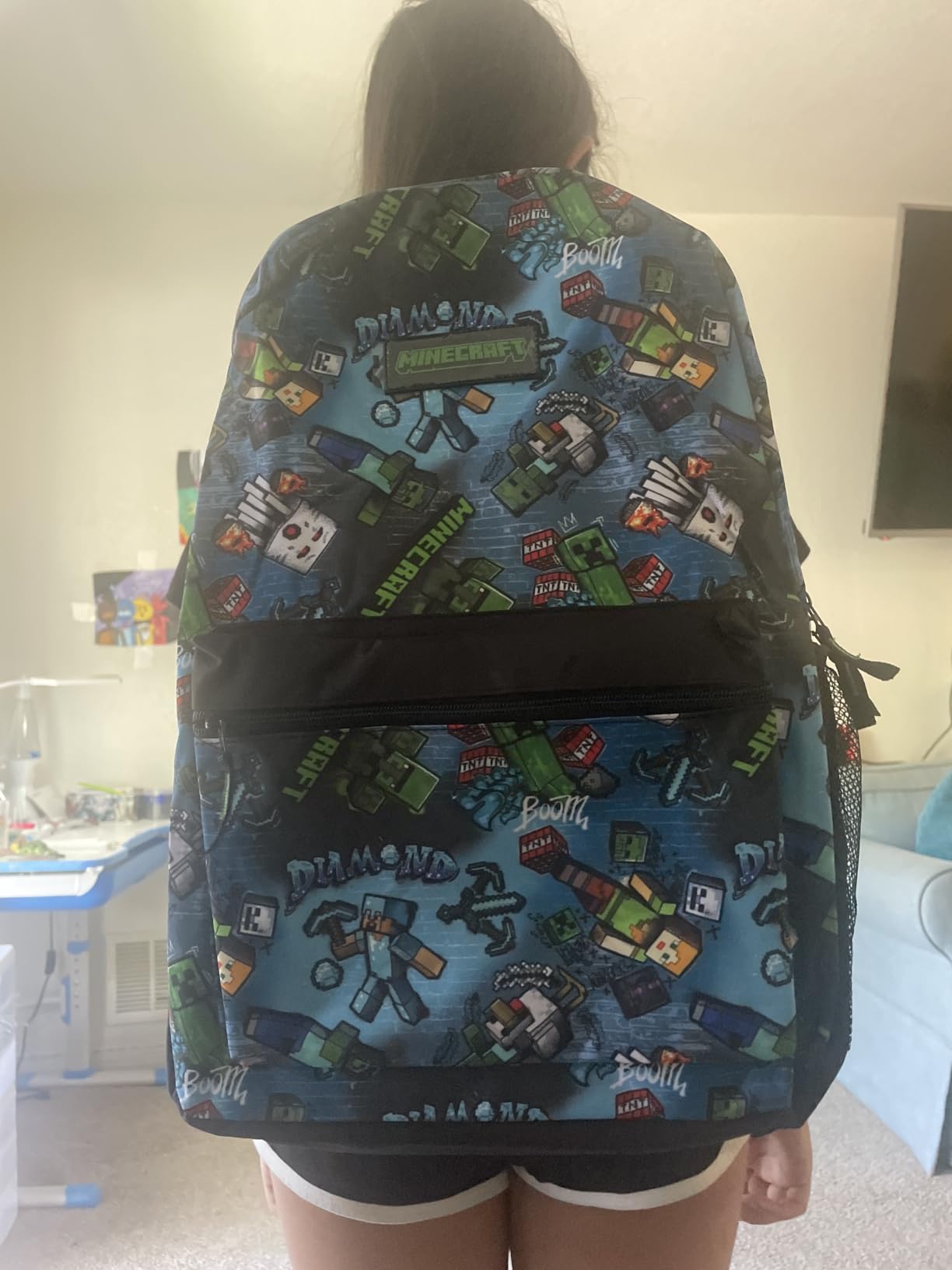 Get Trend Minecraft Kids Backpack Set for Boys with Insulated Lunch Bag, Water Bottle, Lanyard, & Charm, 5 Pc Book Bag with Padded Straps for School, Travel, Creeper Gamer Gifts customer photo 2
