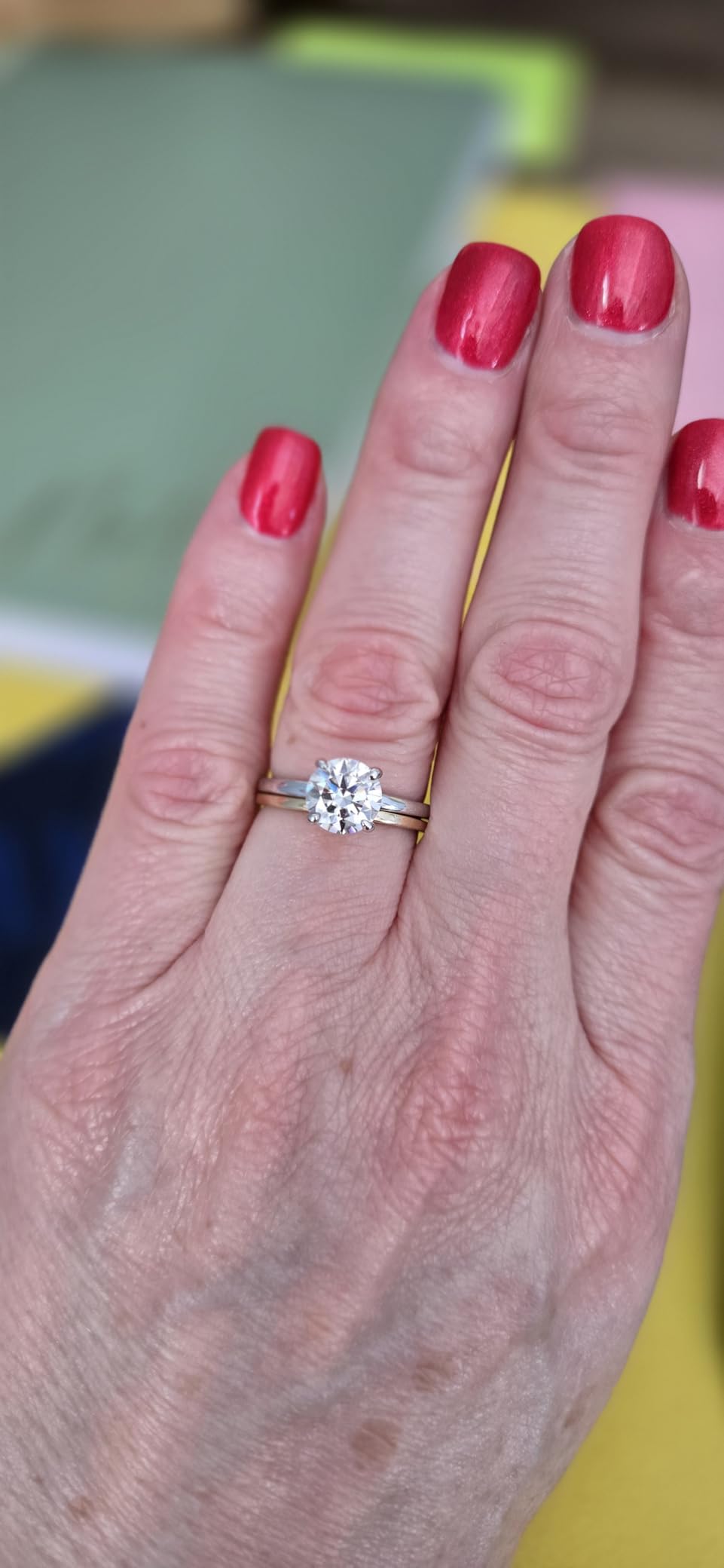 EAMTI 1.2/1.5CT Moissanite Engagement Rings for Women, D Color VVS1 Clarity, 925 Sterling Silver Round Cut Moissanite Wedding Promise Rings for Her Size 4-10 customer photo 2