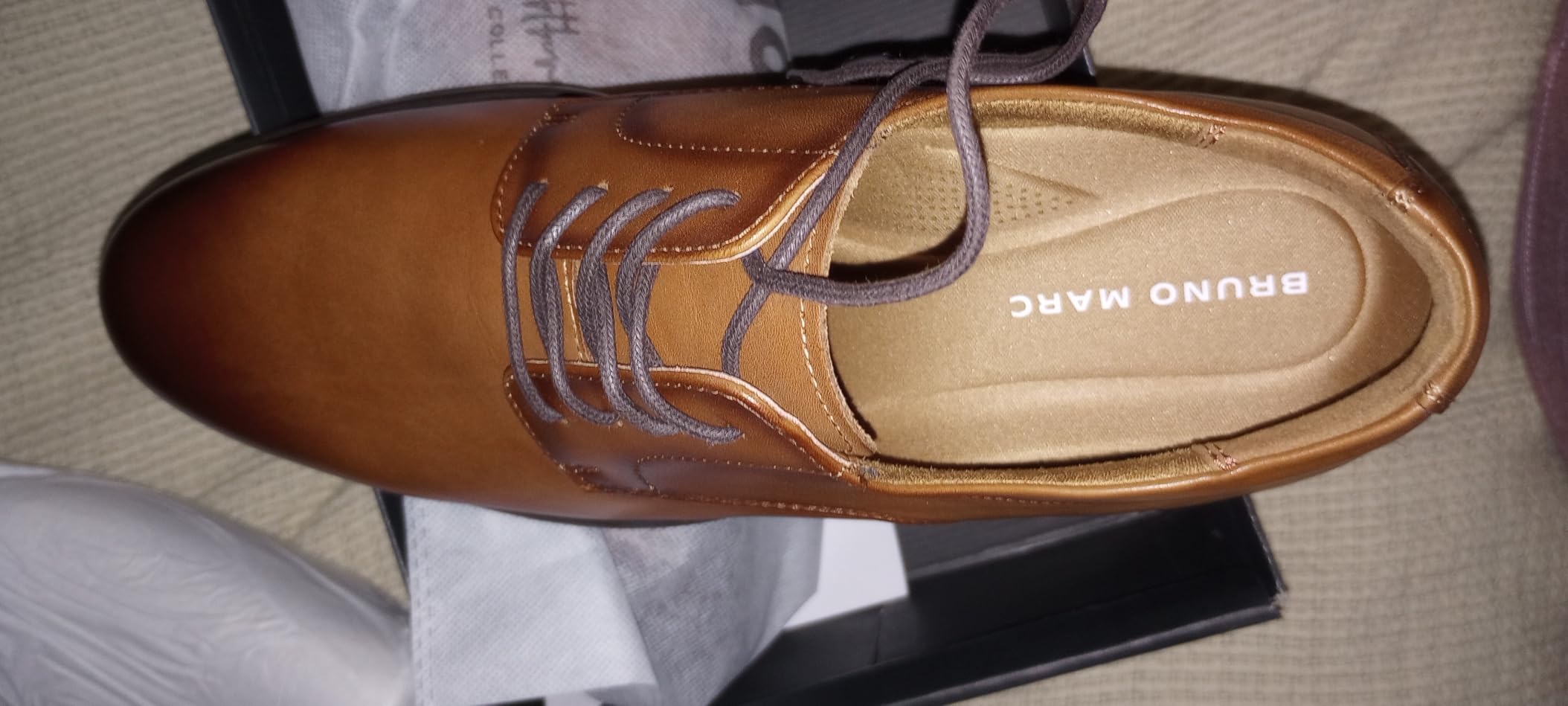 Bruno Marc Men's Classic Leather Dress Shoes | Comfort Oxfords Business Formal Lace Up Derby Shoes customer photo 2