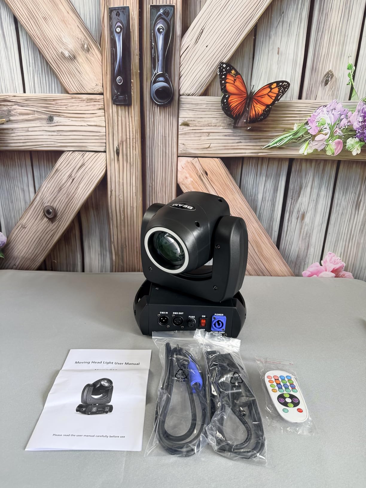 MINGJIE 120W Moving Head Stage Light, DMX512 DJ Beam Light with Remote | 110000Lux High Brightness, 18-Facet Prism, 8 Gobos & 8 Colors, Sound Activated LED Beam Effect For Clubs & Stage Shows customer photo 2