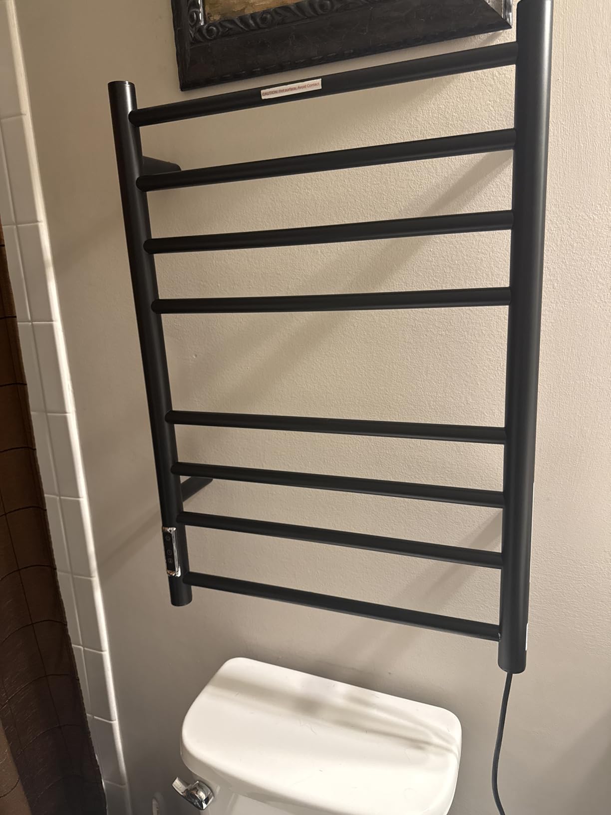 Electric Heated Towel Warmer - Wall Mounted Bathroom Towel Rack, Plug-in Design & Brushed Stainless Steel Finish 8 Bar (Polished) customer photo 2