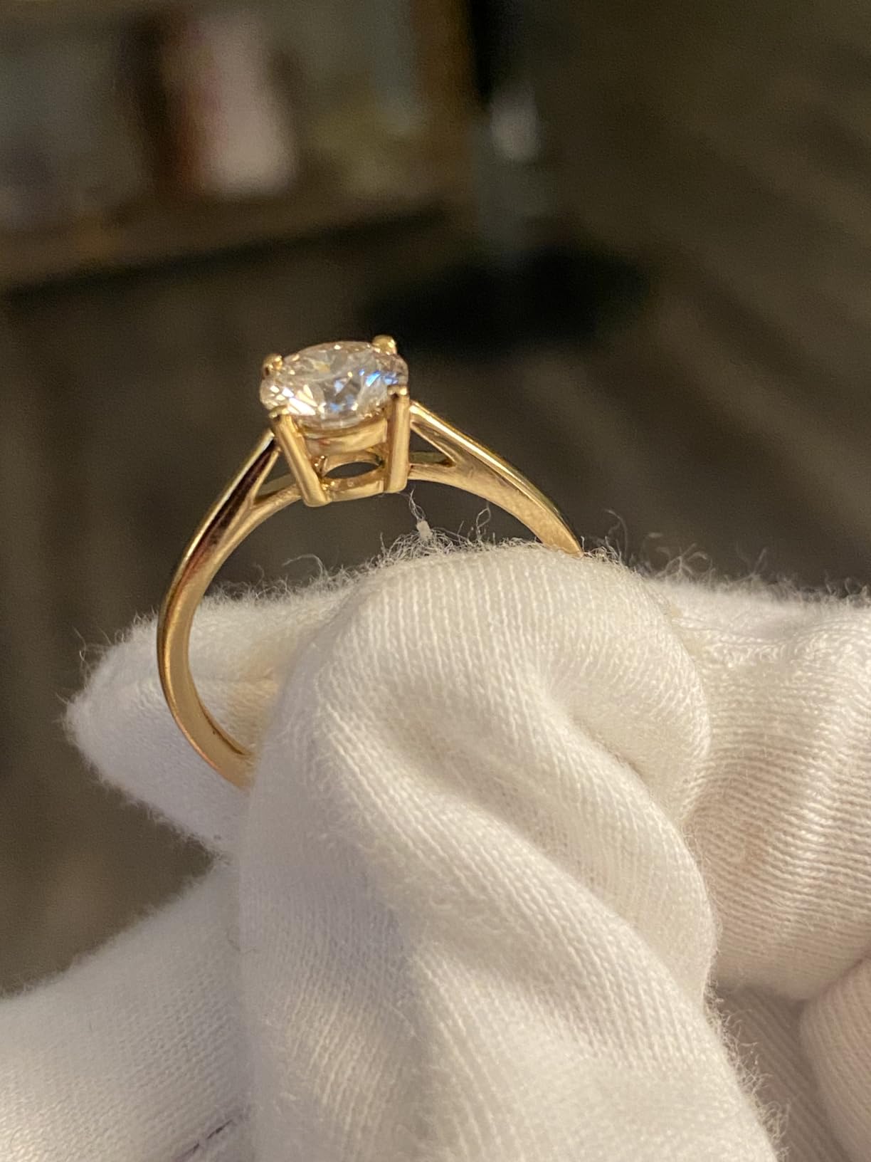 0.3-2 Carat Lab Grown Diamond Engagement Rings for Women, 14K Gold Plated Sterling Silver Rings, IGI Certificate Round Cut Diamond Solitaire Promise Ring, Size 5-9, Classic 4-Prong Wedding Band customer photo 2