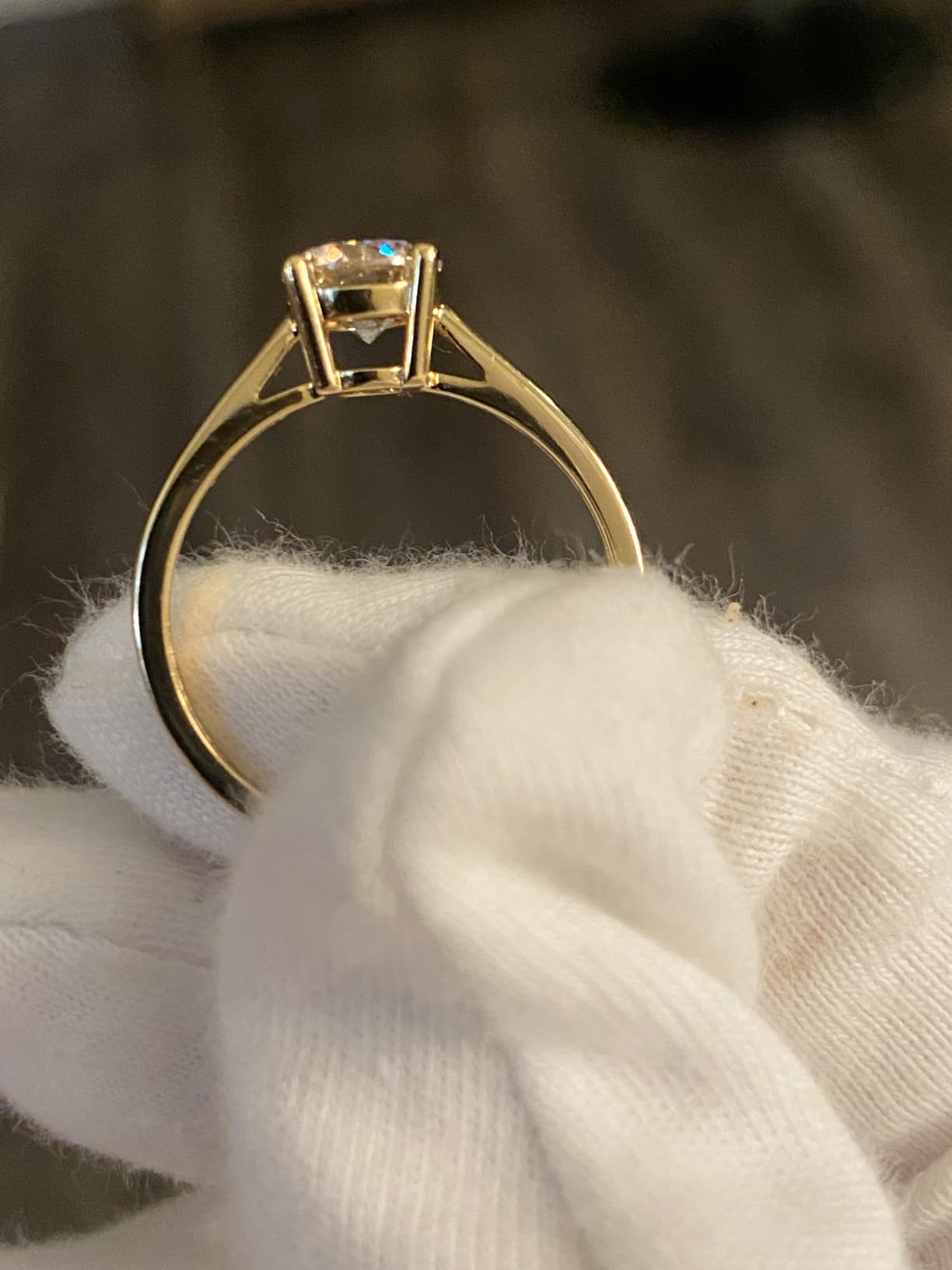 0.3-2 Carat Lab Grown Diamond Engagement Rings for Women, 14K Gold Plated Sterling Silver Rings, IGI Certificate Round Cut Diamond Solitaire Promise Ring, Size 5-9, Classic 4-Prong Wedding Band customer photo 1