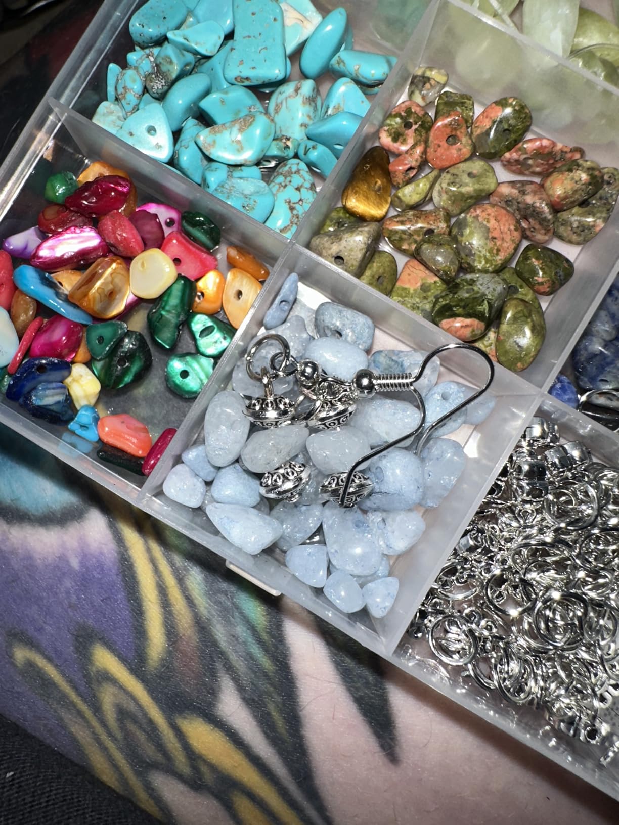 Queenme Jewellery Making Supplies Kit: Crystal Beads for Adults | 1200pcs Natural Stone Beads, for Bracelet Ring Necklace Earring Making, for Women and Girls, Jewelry DIY Craft customer photo 1