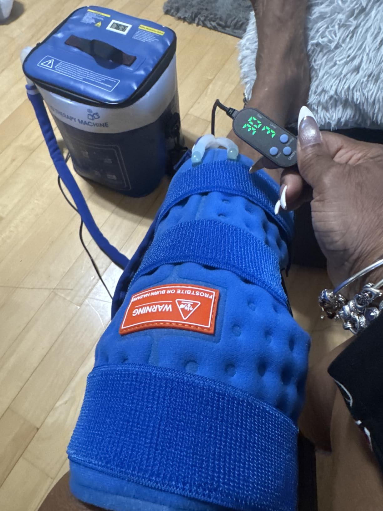 Cold Therapy Machine for Knee After Surgery with Knee-Specific Pad | Ice Machine with Timer Live Temp Display, 3 Adjustable Straps, Quiet Pump, Pressure Regulator for Injuries Recovery customer photo 2
