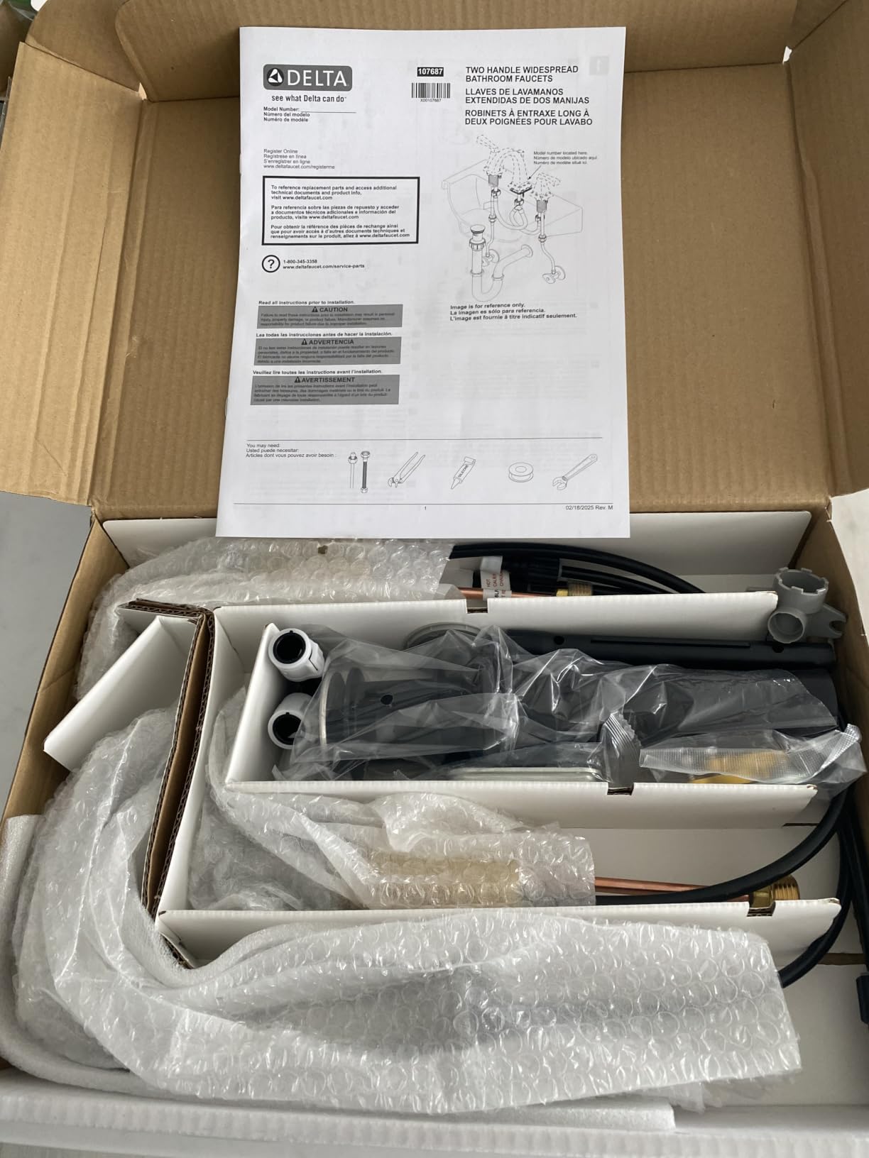 Delta Roe Matte Black Bathroom Faucet 3 Hole, 8 Inch Widespread Bathroom Sink Faucet for Vanity, Push-Pop Drain Assembly, Matte Black 35985LF-BL customer photo 1