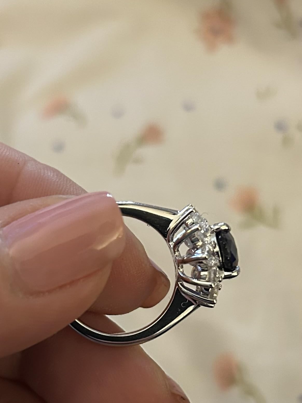 Princess Diana Ring, 3.7ct Lab Grown Blue Sapphire Ring for Women customer photo 1