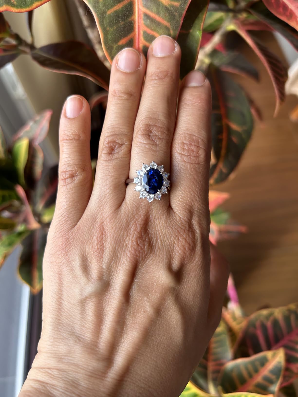 Princess Diana Ring, 3.7ct Lab Grown Blue Sapphire Ring for Women customer photo 2