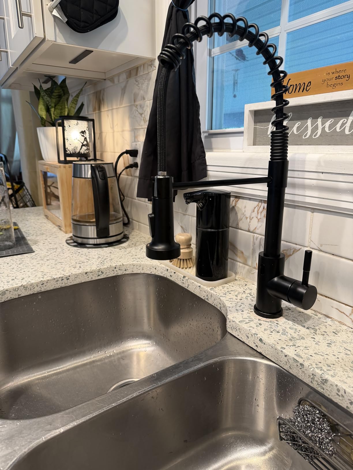 GIMILI Touchless Kitchen Faucet with Spring Pull Down Sprayer | Brushed Nickel Finish, Motion Sensor Activated, Hands Free Smart Control, Single Hole customer photo 1