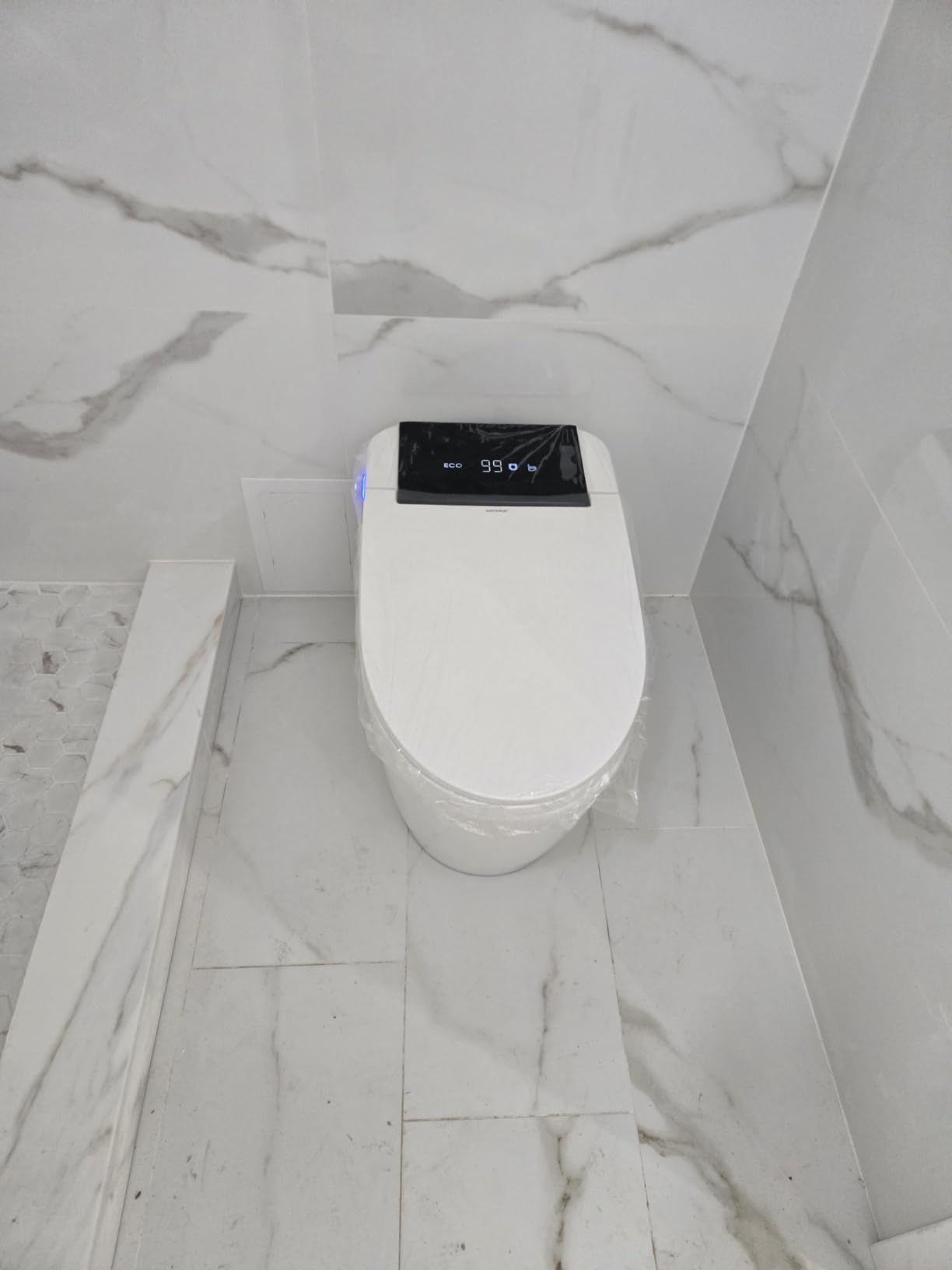 Smart Toilet with Bidet Built In, Heated Seat & Dual Auto Flush, Foot Sensor, Tankless Modern Elongated Electric Toilet with Warm Water Wash, Air Dryer, LED Display & 1000g MaP Flush, 1.28 GPF customer photo 1
