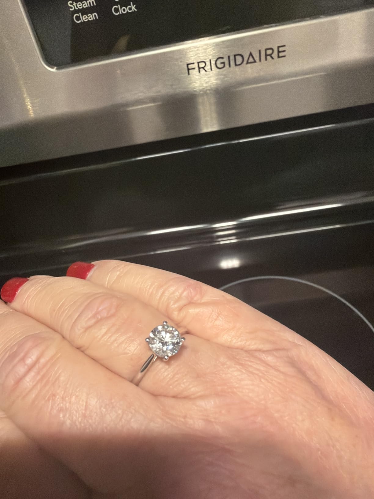 IGI Certified LAB Grown Diamond Engagement Rings in 14K White Gold | 0.5 to 3 Carat, D E F Color, VVS1-VS1 Clarity, 4 Prong, Round Cut Solitaire, Anniversary Wedding Promise Rings for Her customer photo 2