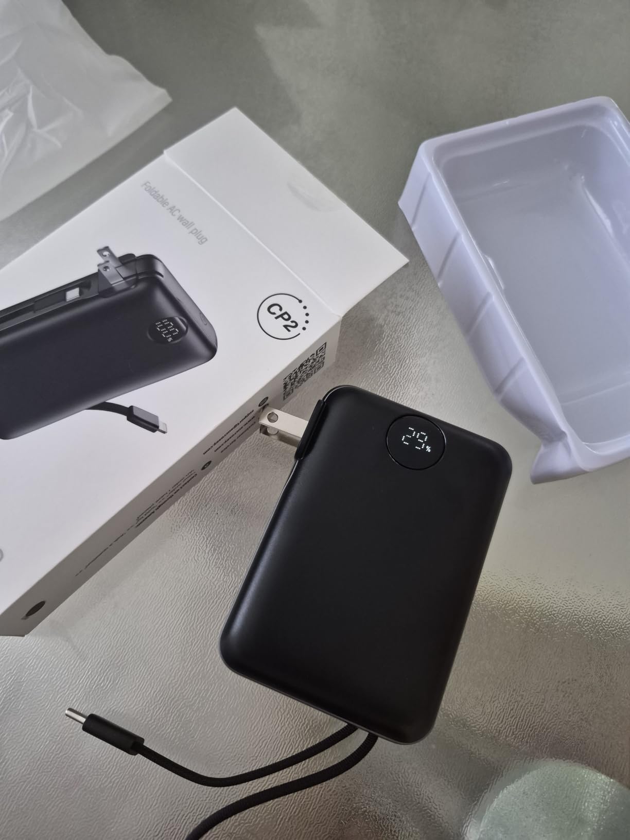 Portable Charger Power Bank 10000mAh, Built-in Cables & AC Plug, 22.5W Fast Charging, 4-Device Charging, Travel Essential customer photo 1