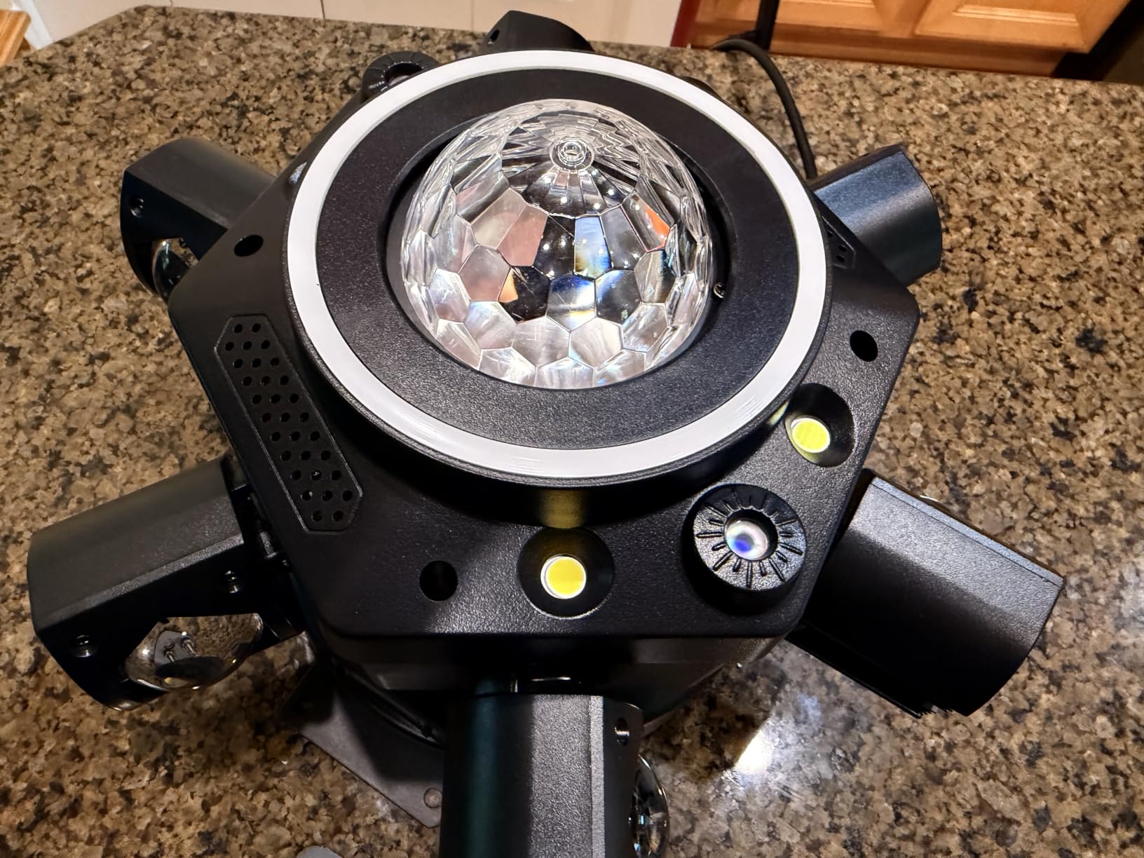 Moving Head DJ Light for Party 150W 6-Arm Remote Control | Disco Ball, LED RGB Ring, Red Green Starry, Strobe Multi Effects. DMX512 Sound Activated. For Stage, Wedding, Club, Events customer photo 2