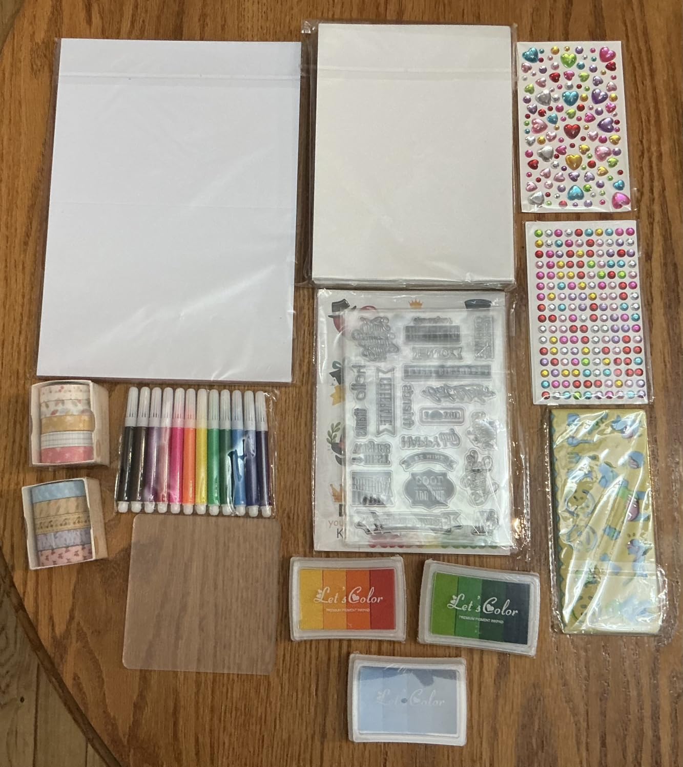 Ohanniewa 30 Pack Card Making Kit - Blank Greeting Cards & Envelopes, Stamp Set, 12 Colored Pens, Stencil Cards, Festival Stickers - DIY Craft Set for Birthdays, Christmas, Thank You & All Occasions customer photo 1