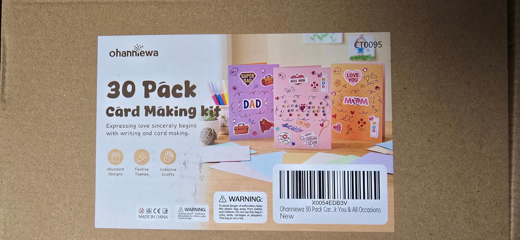 Ohanniewa 30 Pack Card Making Kit - Blank Greeting Cards & Envelopes, Stamp Set, 12 Colored Pens, Stencil Cards, Festival Stickers - DIY Craft Set for Birthdays, Christmas, Thank You & All Occasions customer photo 2