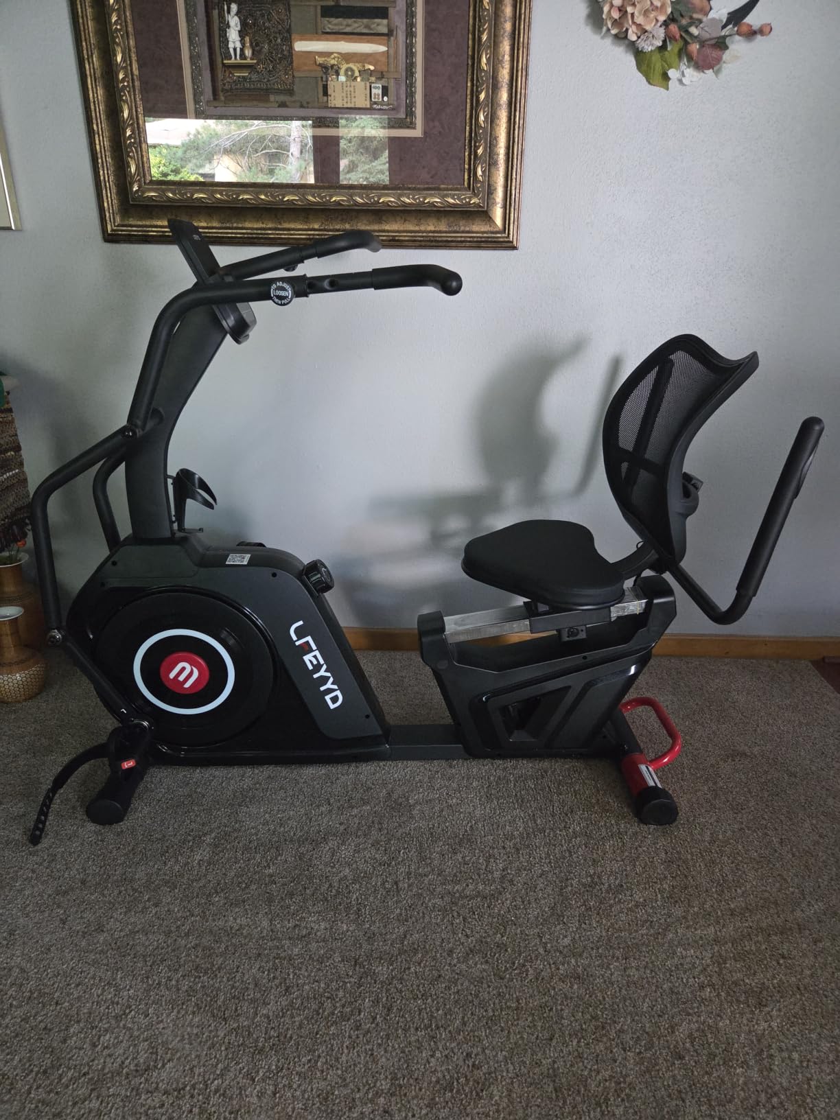 Recumbent Exercise Bike for Home, Stationary Bike with Arm Exerciser | 16-Level Magnetic Resistance, 450LBS Capacity, Bluetooth App, LCD Monitor, Heart Rate, Low-Impact Cardio & Physical Therapy customer photo 1