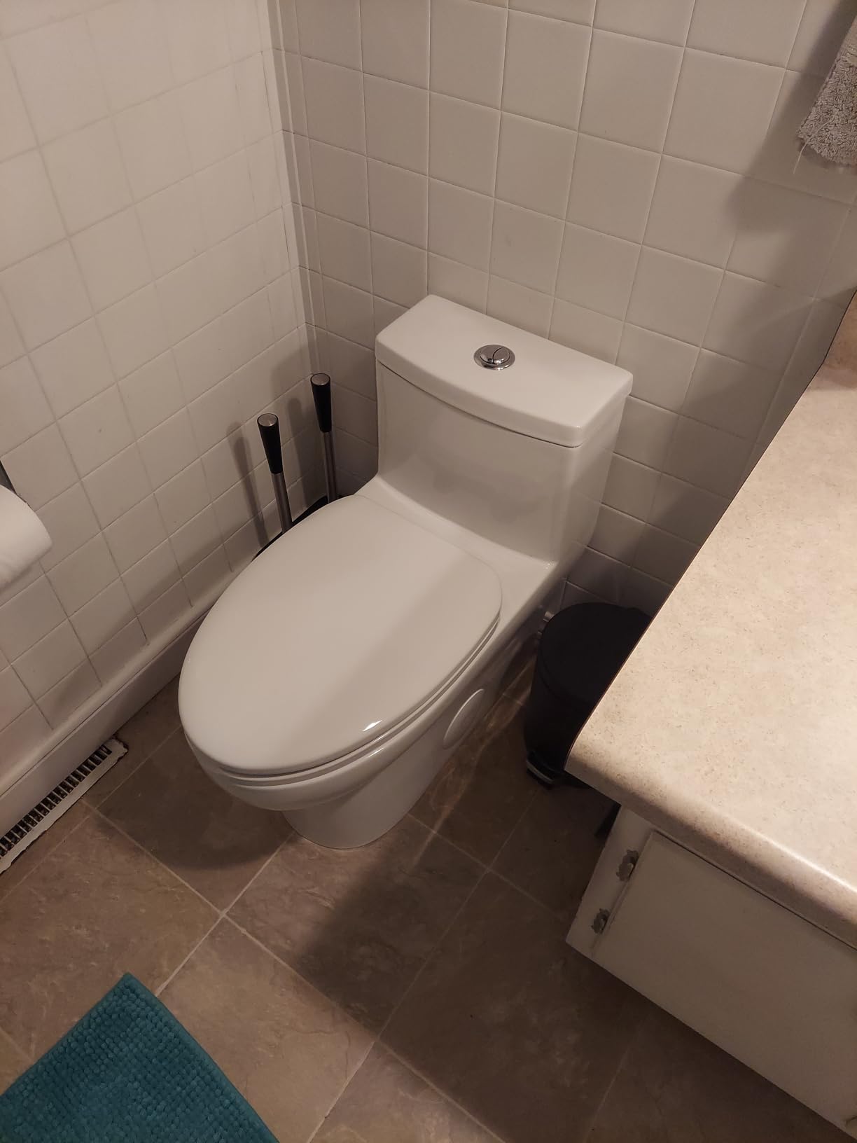 DeerValley Elongated One Piece Toilet with Efficient Dual Flush 1.1/1.6 GPF | Standard Height Toilet Bowl, Durable Ceramic, Slow Close Seat, Skirted Design 12