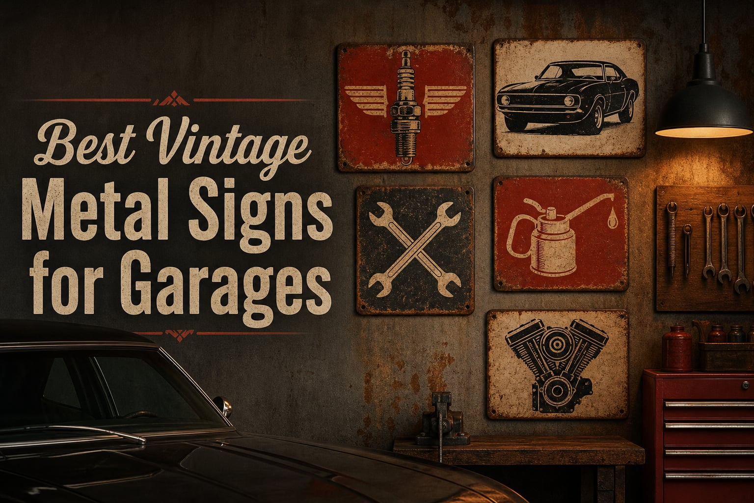 Best Vintage Metal Signs for Garages