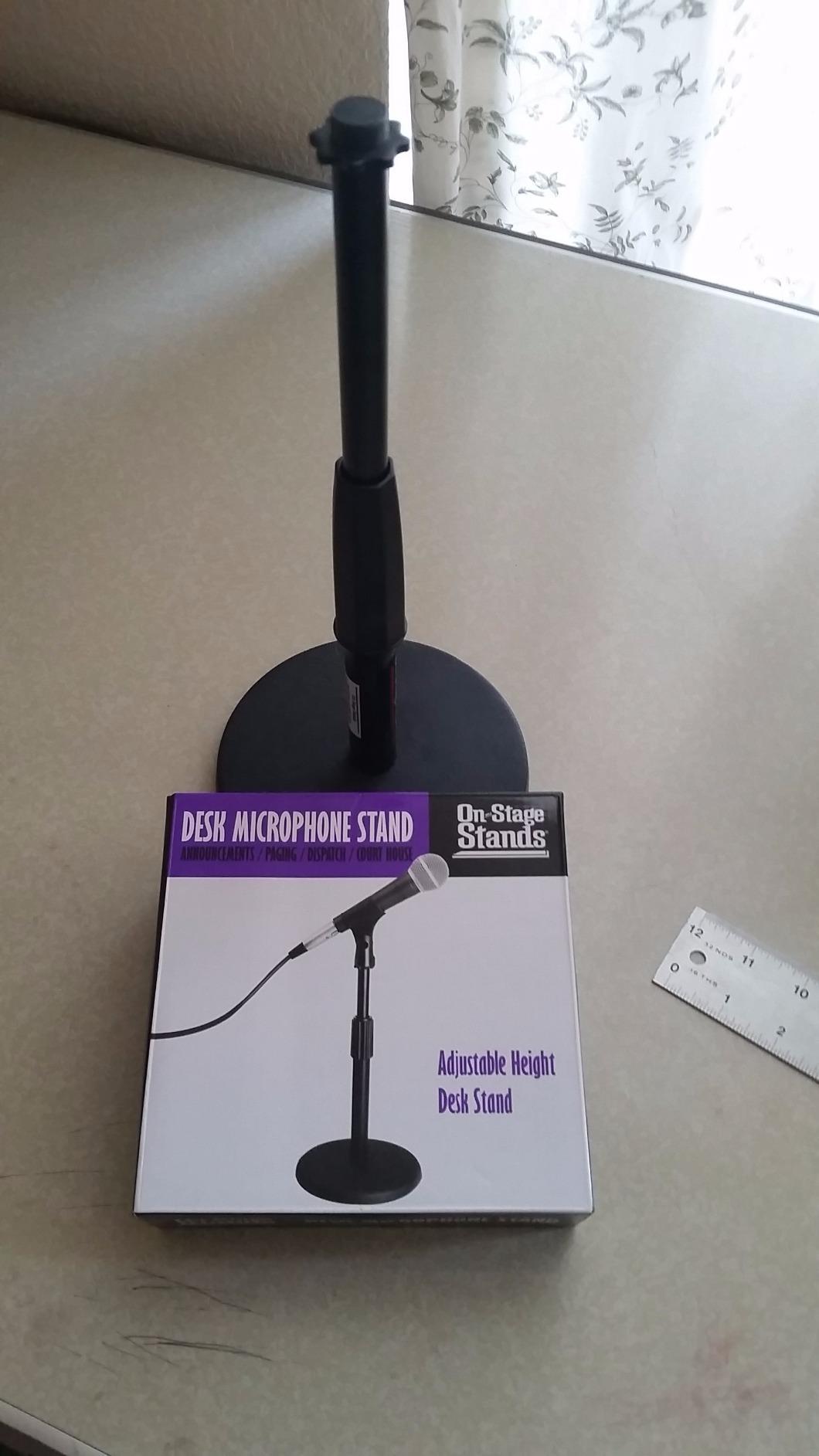 On-Stage DS7200B Adjustable Desktop Mic Stand (for Recording, Streaming, Podcasting, Bass, Drums&Amps, Adjustable Height, Round Weighted Base, 5/8″-27 Threading, Metal, Black) customer photo 1