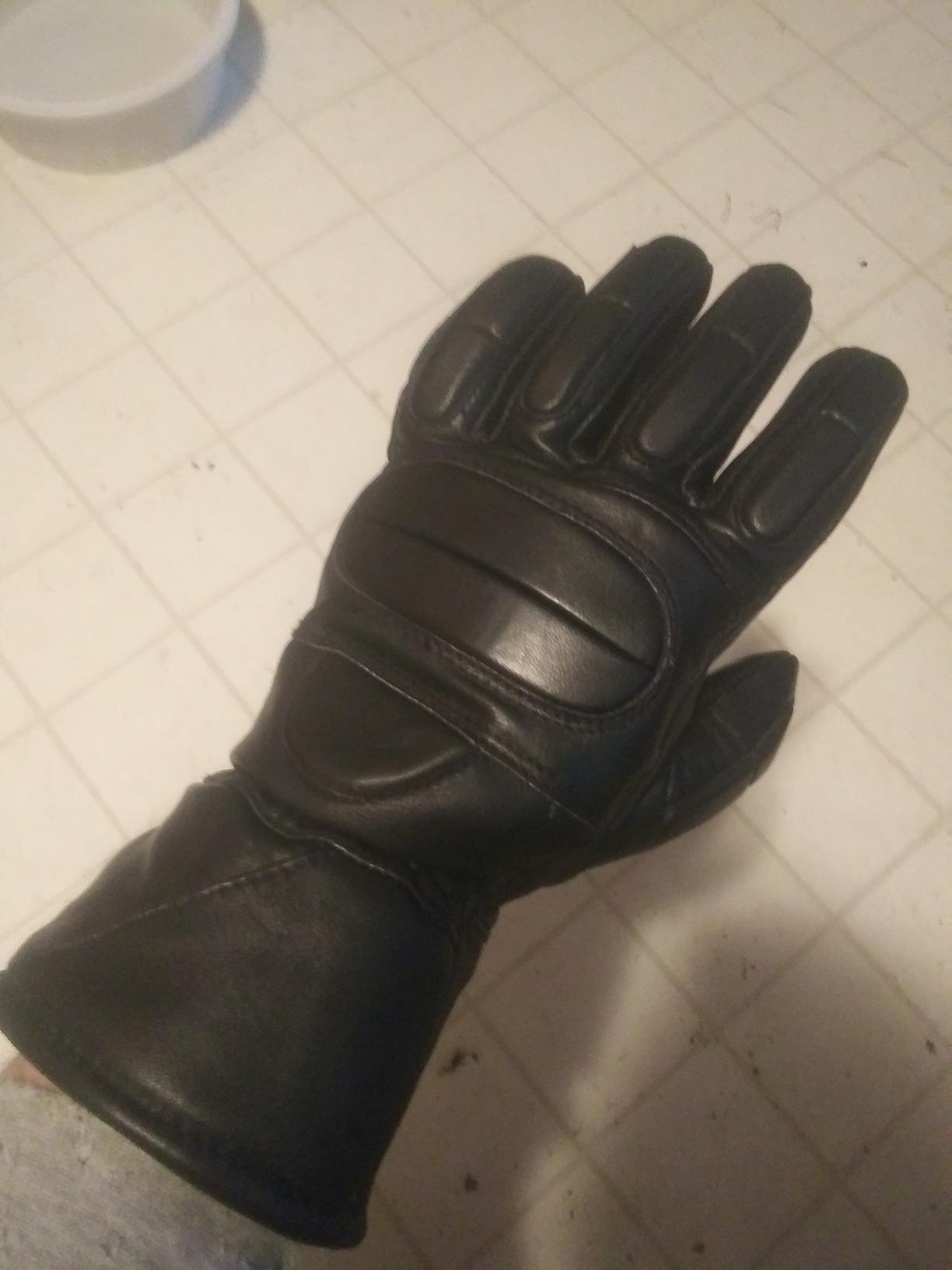 Men's Winter Gauntlet Motorcycle Gloves, 100% Natural Sheep Leather, Thinsulate Thermal Heated Lining, Full Windproof Cold Weather Water Resistant, Reinforced Warm Biker Driving Glove customer photo 2