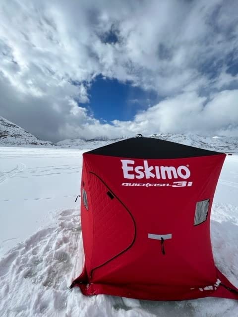 Eskimo 69445 Quickfish 3i Insulated Pop-Up Portable Hub-Style Ice Fishing Shelter, 34 Square Feet of Fishable Area, 3 Person Shelter, Red customer photo 1