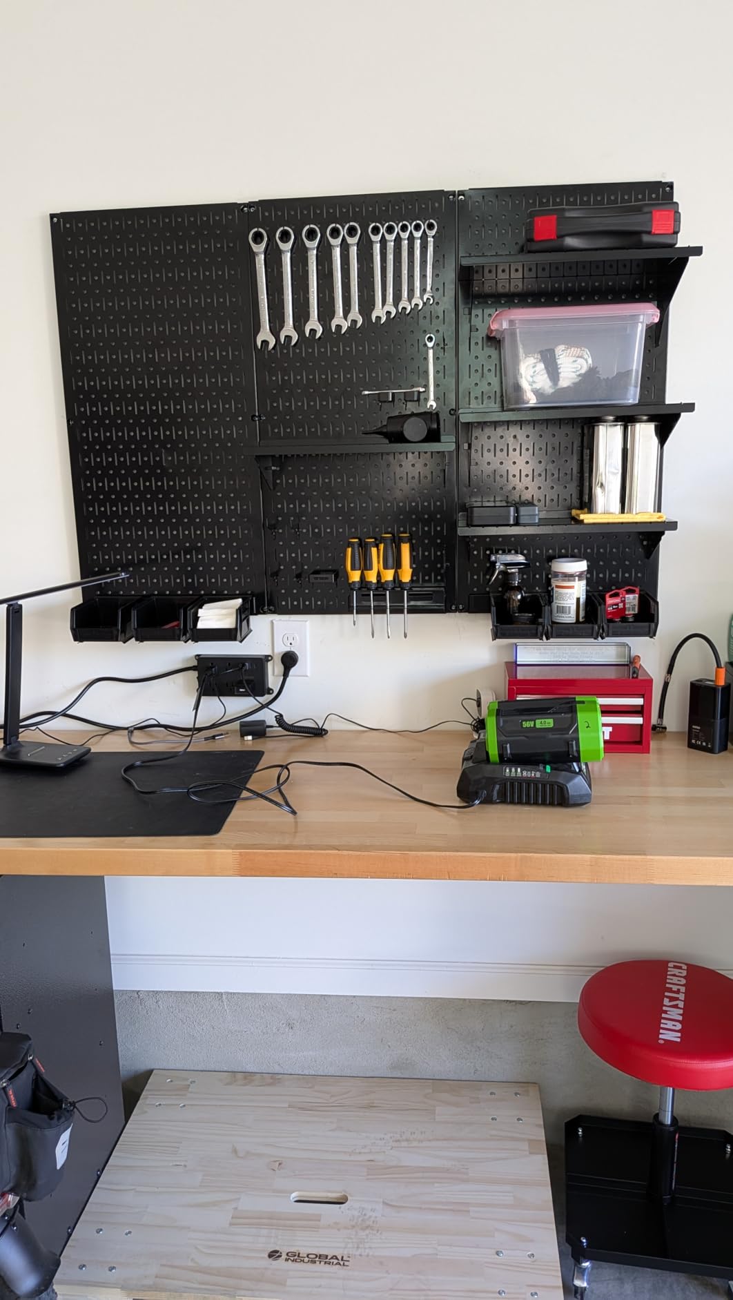 Wall Control Pegboard Organizer 4 ft. Metal Pegboard Standard Tool Storage Kit with Black Toolboard and Black Accessories customer photo 2