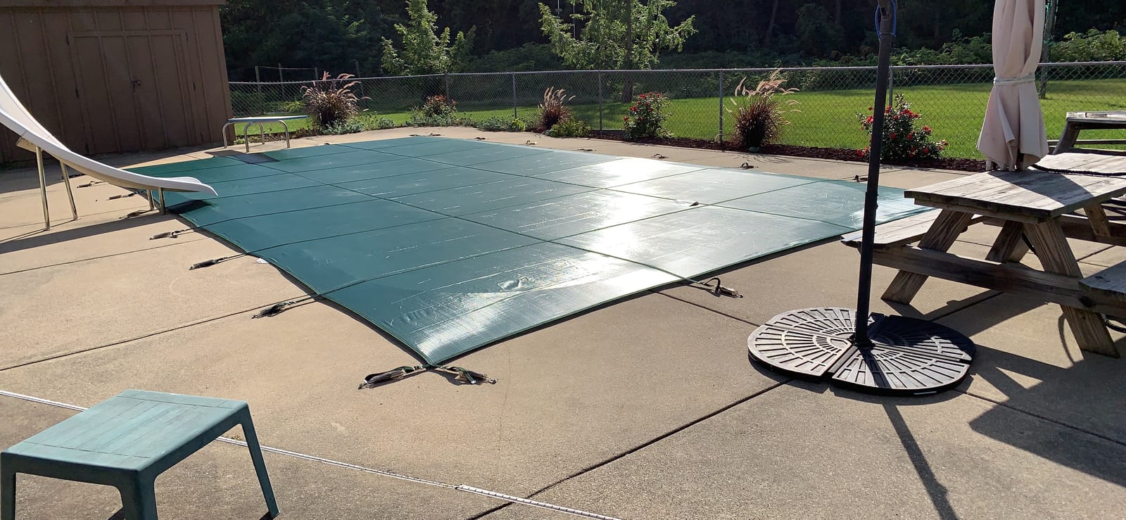 Blue Wave 16-ft x 32-ft Rectangular In Ground Pool Safety Cover - Green customer photo 1