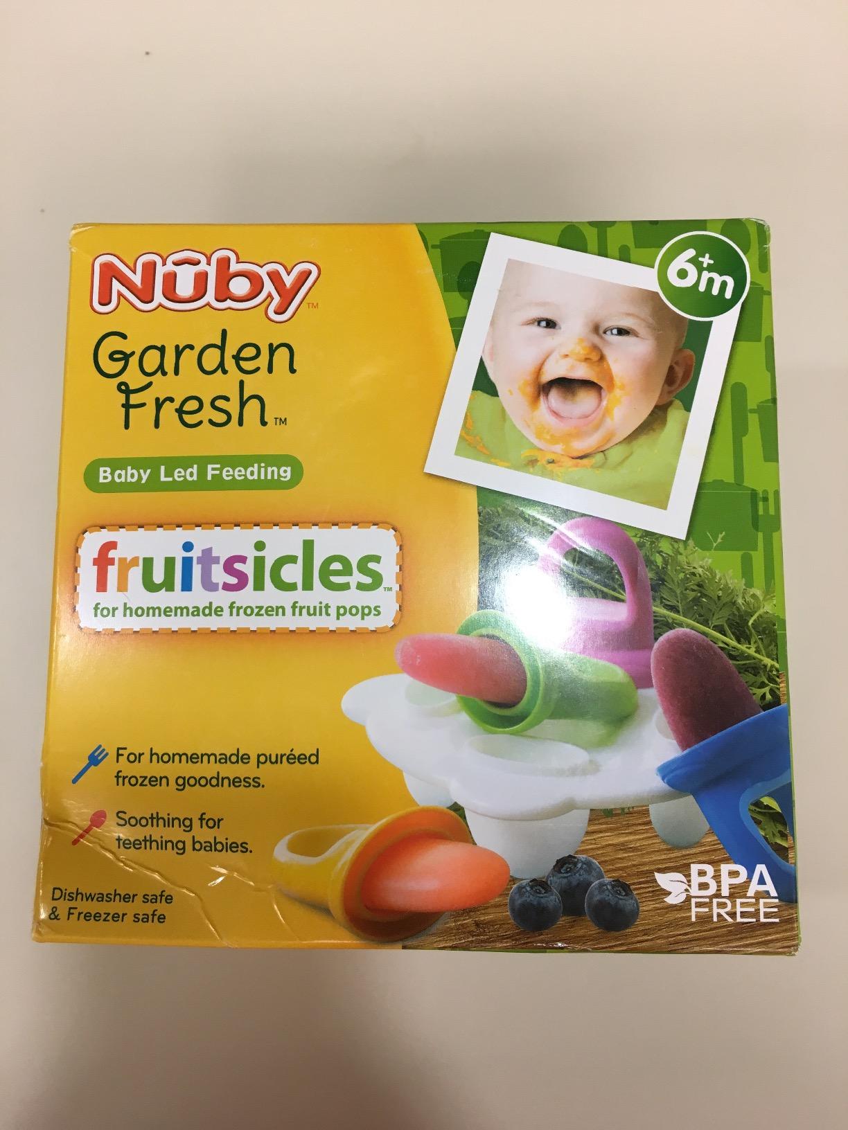 Nuby Popsicles Molds 1 Pack 4 Handle - Garden Fresh Fruitsicle Frozen Pop Tray - Multicolored Popsicle Molds For Kids, Baby Essentials customer photo 2