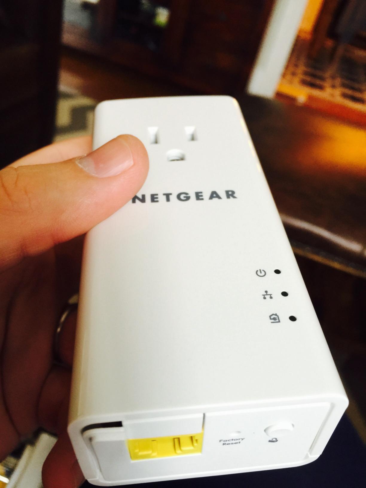 NETGEAR Powerline Adapter Kit, 1200 Mbps Wall-Plug, 1.2 Gigabit Ethernet Ports with Passthrough + Extra Outlet (PLP1200-100PAS) customer photo 1