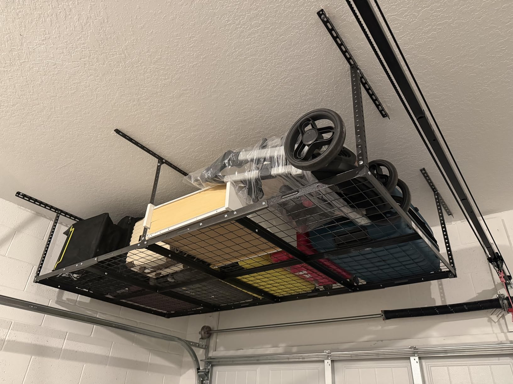 FLEXIMOUNTS 3x6 Overhead Garage Storage Adjustable Ceiling Rack, Black customer photo 2