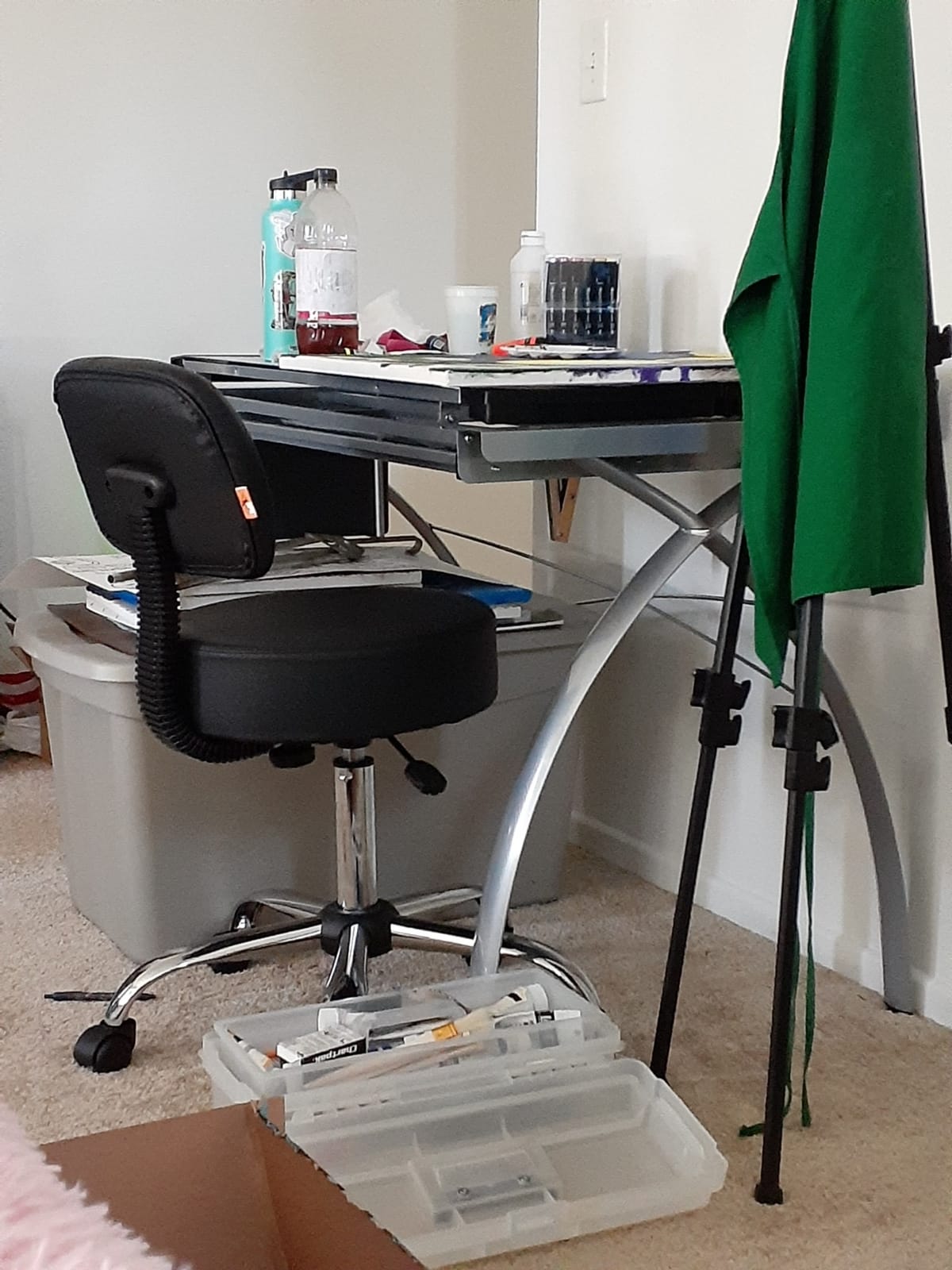 Boss Office Products Be Well Medical Spa Professional Adjustable Drafting Stool with Back, Grey (B245-GY) customer photo 1