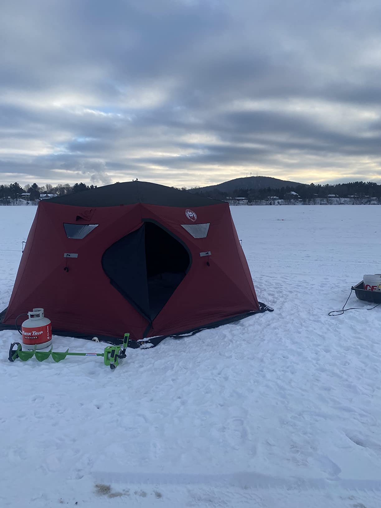 Nordic Legend Hex-Hub 8 Man Portable Thermal Ice Shelter, 112 Square Feet of Fishable Area, Portable 8 Person Wide Bottom Insulated Ice Shelter customer photo 2