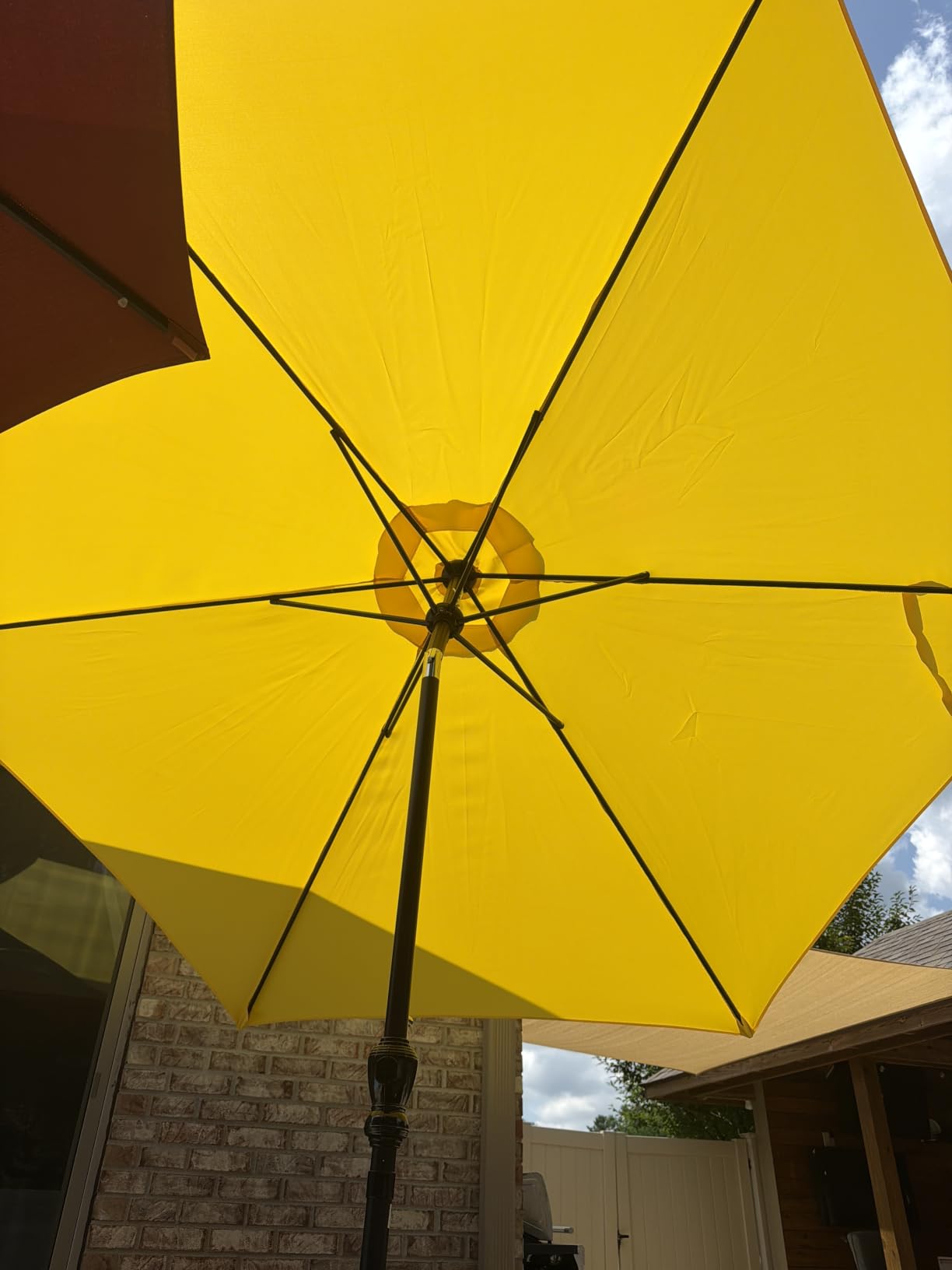 Best Choice Products 10ft Outdoor Patio Umbrella, Outdoor Table Umbrella, Yard Umbrella, Market Umbrella with 6 Sturdy Ribs, Push Button, Tilt and Crank - Tan customer photo 2