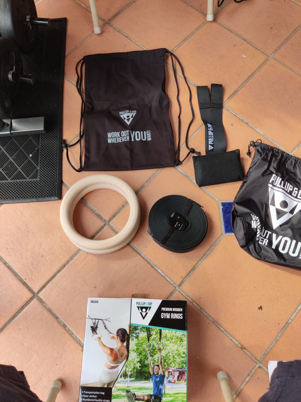 PULLUP & DIP Premium Gymnastic Rings, Wooden Gym Rings for Calisthenics - Wide Straps with Length Markings + Door Anchor + Carry Bag + Exercise Guide, Calisthenics Rings customer photo 2