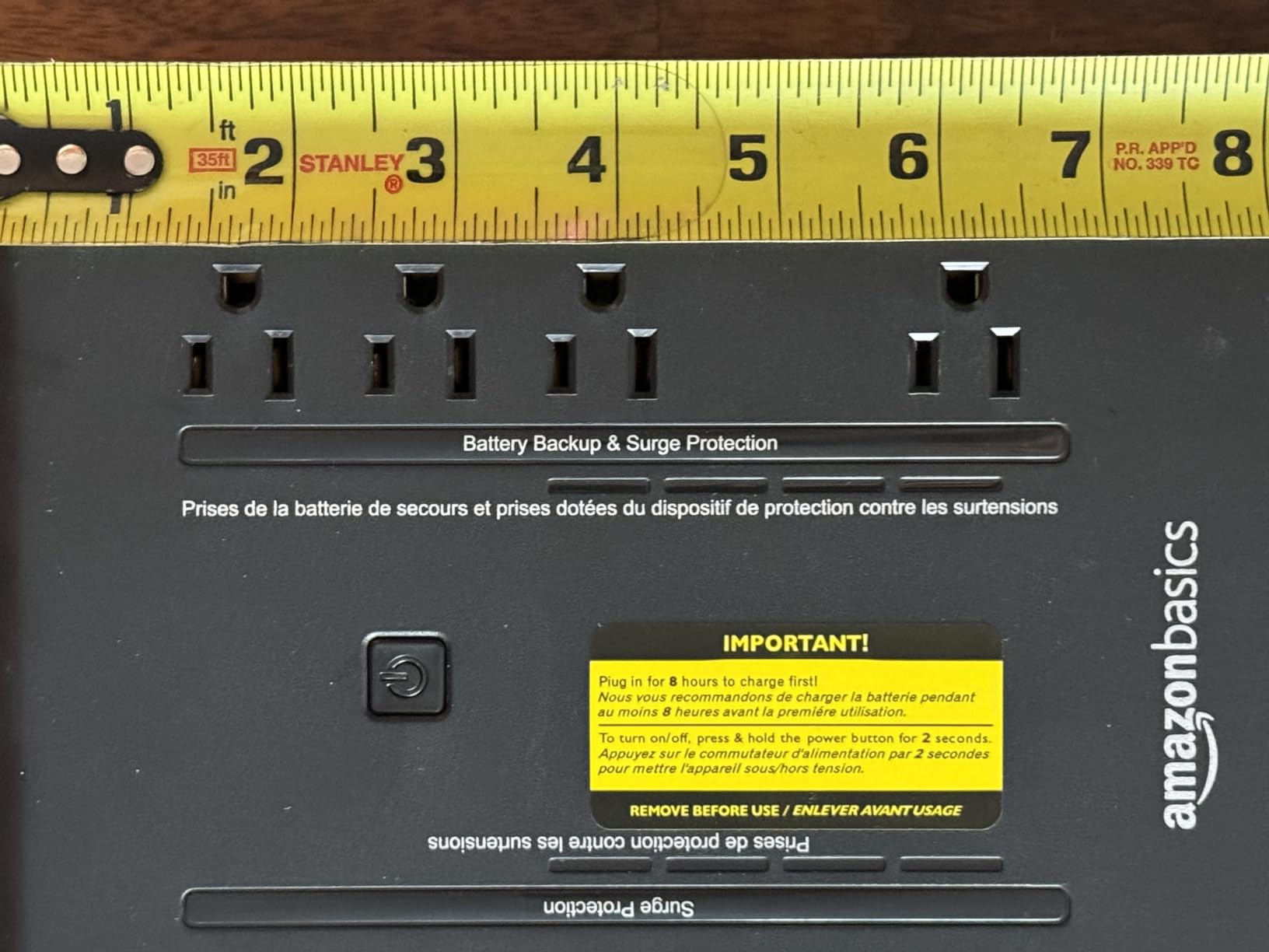Amazon Basics UPS Battery Backup & Surge Protector, 600VA/360W, 8 Outlets, Standby Uninterruptible Power Supply, Power Outage Protection, Compact Design, Black customer photo 2