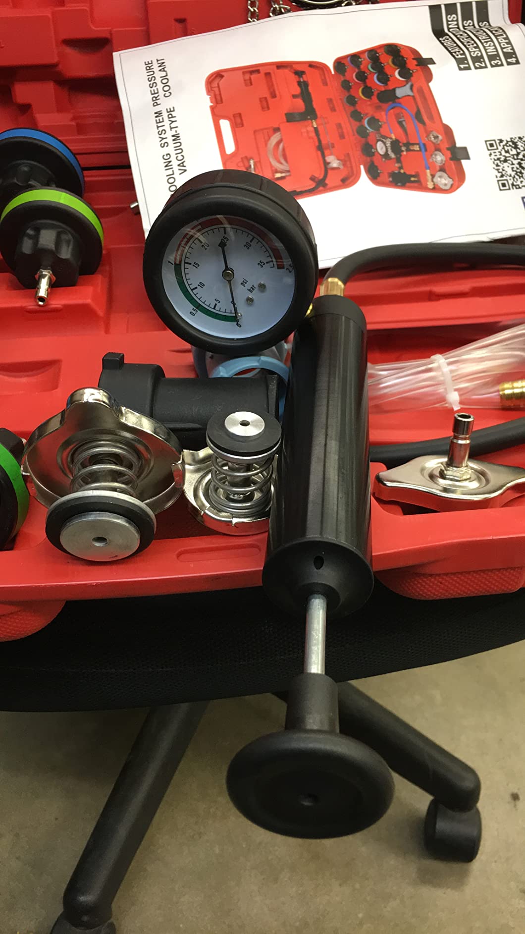 DAYUAN 28Pcs Universal Radiator Pressure Tester Kit Coolant Pressure Tester customer photo 1