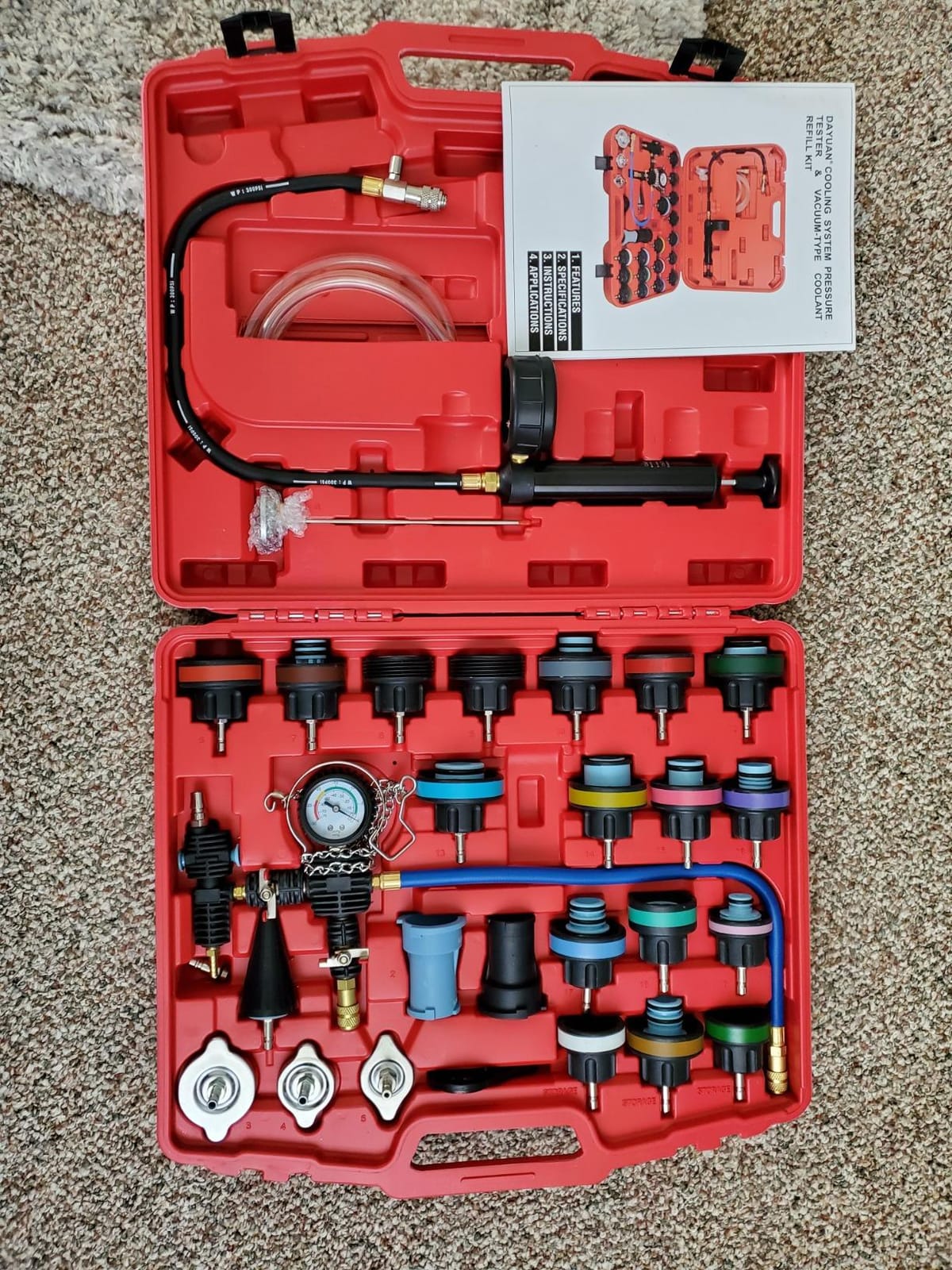 DAYUAN 28Pcs Universal Radiator Pressure Tester Kit Coolant Pressure Tester customer photo 2