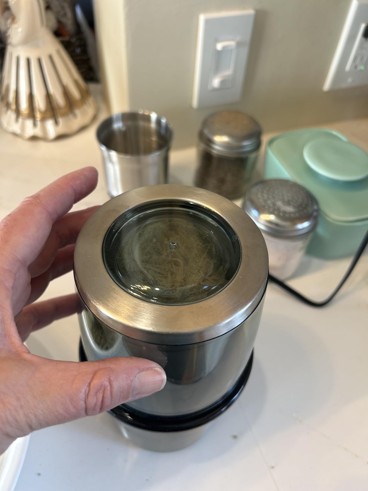 Secura Electric Coffee and Spice Grinder, 2 Removable Bowls, Stainless customer photo 1