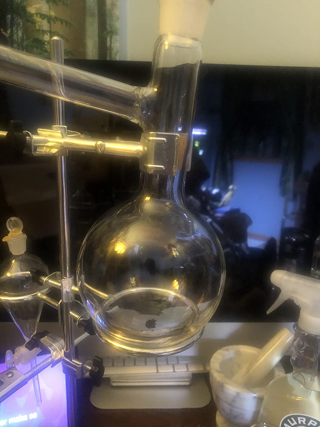 Home Distiller Distilling to Making Your Own Essential Oil, Moonshine, 3.3 Boro Alcohol Distiller Chemistry Lab Glassware Kit,Glass Distilling,Distillation Apparatus 15pcs Set, 500 ML customer photo 1