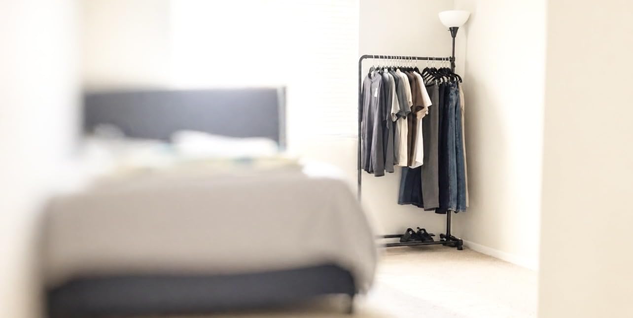 Simple Houseware Standard Rod Garment Clothing Rack, Black customer photo 2