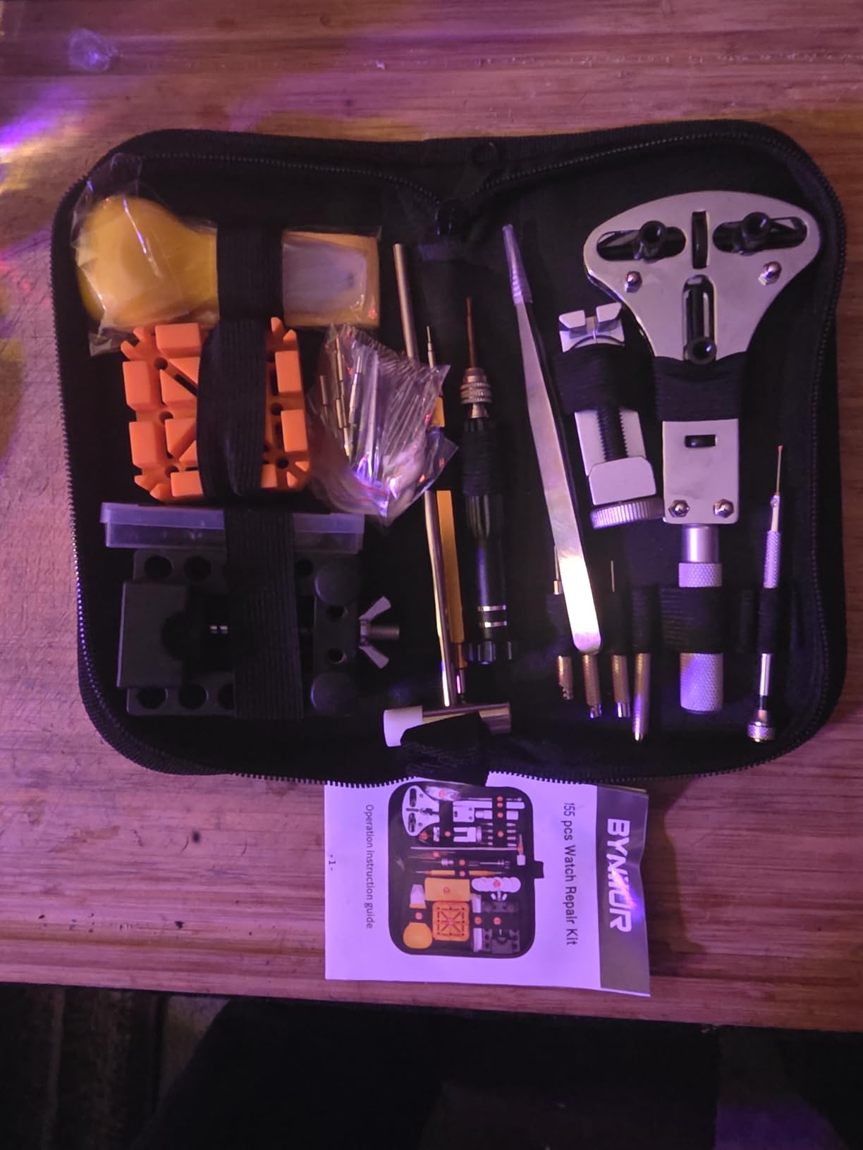 Watch Link Removal Kit, BYNIIUR Watch Repair Kit, Watch Case Opener Spring Bar Tools, Watch Battery Replacement Tool Kit, Watch Band Link Pin Tool Set with Carrying Case and Instruction Manual customer photo 2