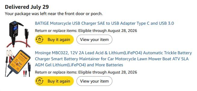 Mroinge MBC022, 12V 2A Lead Acid & Lithium(LiFePO4) Automatic Trickle Battery Charger Smart Battery Maintainer for Car Motorcycle Lawn Mower Boat ATV SLA AGM Gel Lithium(LiFePO4) and More Batteries customer photo 1