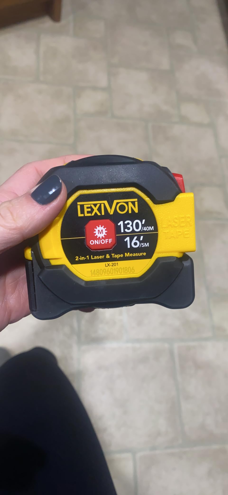 LEXIVON 2 in 1 Digital Laser Tape Measure | 130ft/40m Laser Distance Meter Display On Backlit LCD Screen with 16ft/5m AutoLock Measuring Tape | Ft/Inch/Fractions/M/mm(LX-201) customer photo 1
