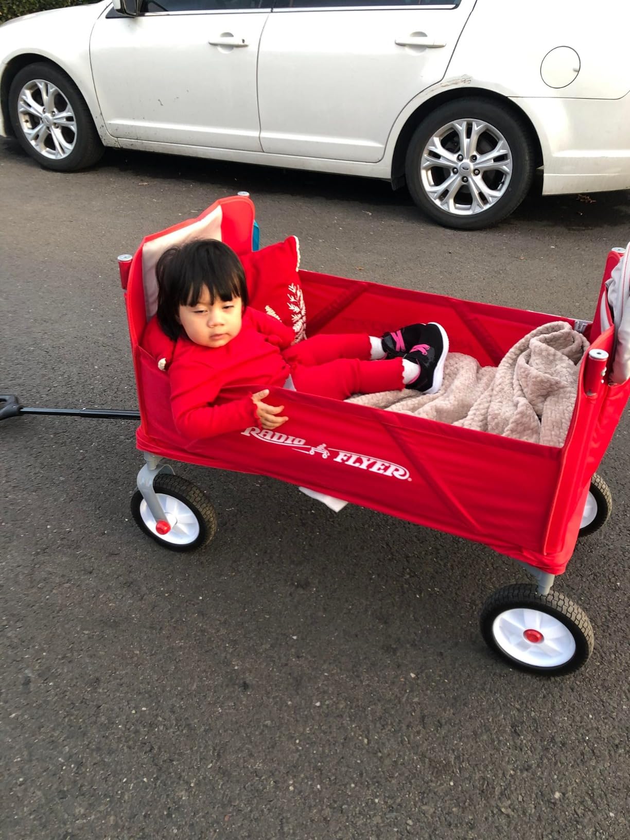 Radio Flyer 3-in-1 Off-Road EZ Fold Wagon with Canopy, for Kids 1.5+, 3-in-1 Push or Pull, with Bench Mode, One Hand Flat Fold, Off-Road Tires, DuraClean Fabric, Seat Belts, Stroller Wagon for Kids customer photo 2