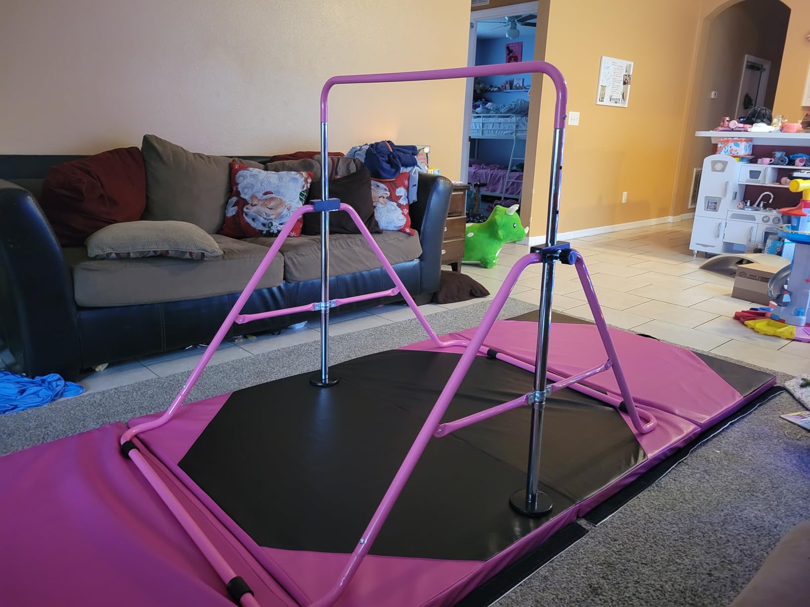 Tepemccu Gymnastics Bars, Adjustable Gymnastic Horizontal Bars for Kids customer photo 2