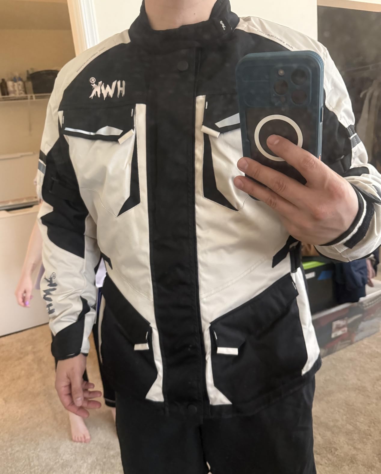 HWK Adventure Motorcycle Jacket Men with CE Armor, 600D Cordura, All-Season customer photo 1