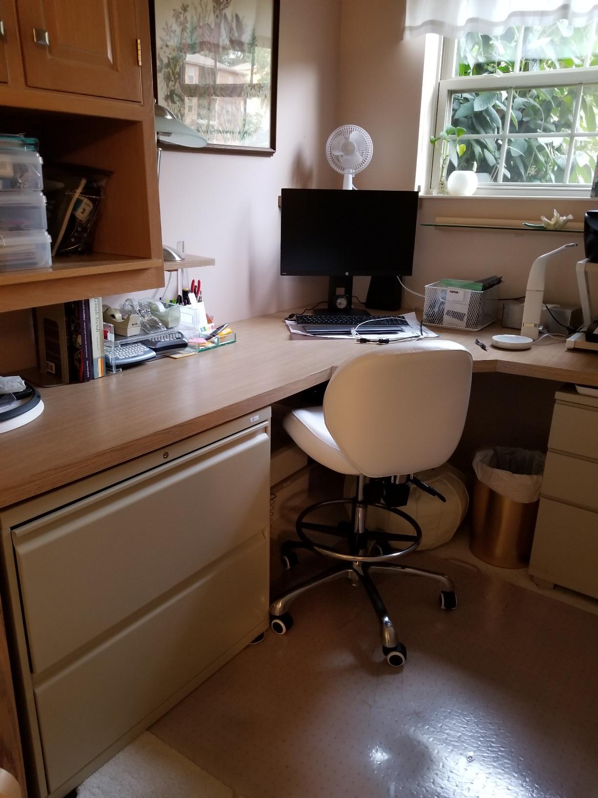 Kaleurrier Adjustable Stools Drafting Chair: with Back Support & Foot Rest customer photo 1