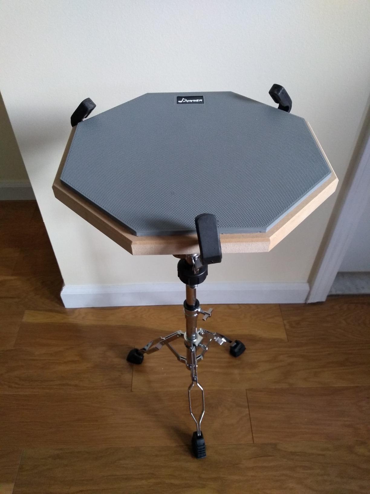 Donner Snare Drum Stand Set with Drum Practice Pad, 12'' Double-sided Silent Drum Pad set, Drumsticks, Backpack Adjustable Stand Fits 10''-14'' Dia Drums customer photo 2